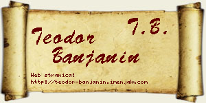 Teodor Banjanin vizit kartica